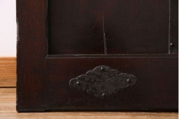 和製アンティーク　総ケヤキ材　堂々とした佇まいの富山蔵戸(引き戸、建具、玄関戸)