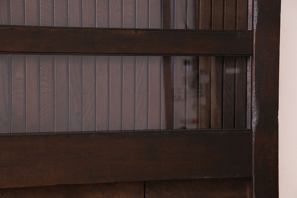 和製アンティーク　総ケヤキ材　堂々とした佇まいの富山蔵戸(引き戸、建具、玄関戸)