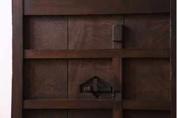 和製アンティーク　総ケヤキ材　堂々とした佇まいの富山蔵戸(引き戸、建具、玄関戸)