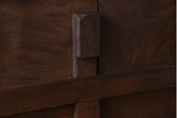 和製アンティーク　総ケヤキ材　堂々とした佇まいの富山蔵戸(引き戸、建具、玄関戸)