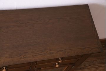 中古　旭川家具　勇峰工芸　フローラシリーズ　ナラ材サイドボード(戸棚、リビングボード)