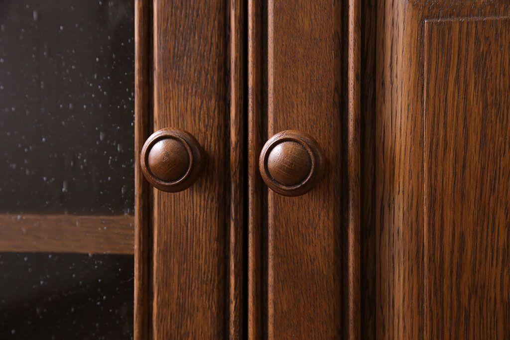 中古　旭川家具　勇峰工芸　フローラシリーズ　ナラ材サイドボード(戸棚、リビングボード)