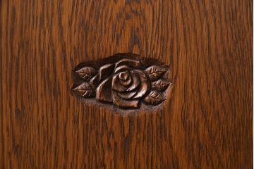 中古　旭川家具　勇峰工芸　フローラシリーズ　ナラ材サイドボード(戸棚、リビングボード)