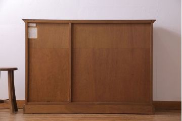 中古　旭川家具　勇峰工芸　フローラシリーズ　ナラ材サイドボード(戸棚、リビングボード)