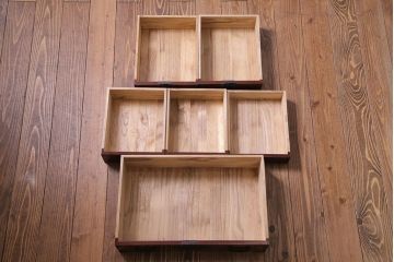 ビンテージ　門間箪笥店　三方ケヤキ材　二尺猫脚両開き中型箪笥(仙台箪笥、キャビネット)(定価約70万円)
