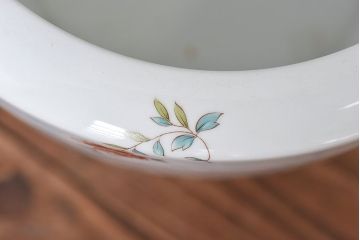 アンティーク雑貨　ノリタケ(日陶・則武)　華やかな色遣いの壱型火鉢(手あぶり、鉢カバー)(2)