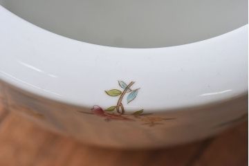 アンティーク雑貨　ノリタケ(日陶・則武)　華やかな色遣いの壱型火鉢(手あぶり、鉢カバー)(2)