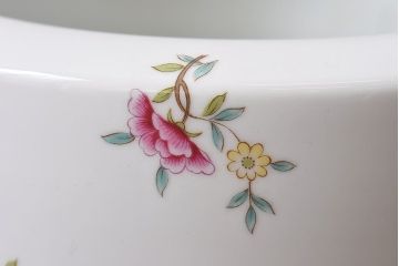 アンティーク雑貨　ノリタケ(日陶・則武)　華やかな色遣いの壱型火鉢(手あぶり、鉢カバー)(2)