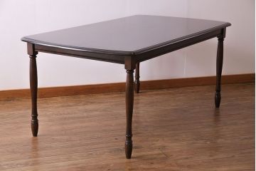 ビンテージ　北海道民芸　#485　細身の脚が美しいダイニングテーブル