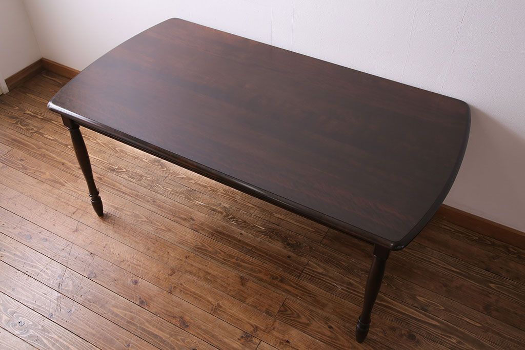 ビンテージ　北海道民芸　#485　細身の脚が美しいダイニングテーブル