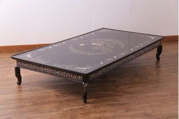 アンティーク家具　韓国　螺鈿細工　座卓テーブル(ローテーブル、センターテーブル)