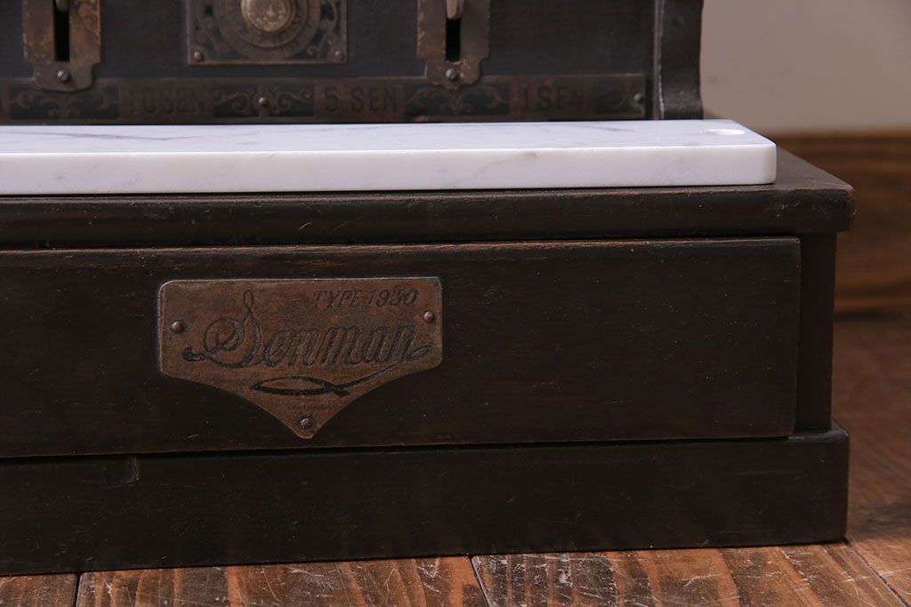 アンティーク雑貨　和製アンティーク　シックな雰囲気漂う木製レジスター(キャッシャー、金銭登録器)