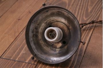 大正〜昭和初期　特大　レトロな陽刻照明(天井照明、ペンダントライト、シェード)