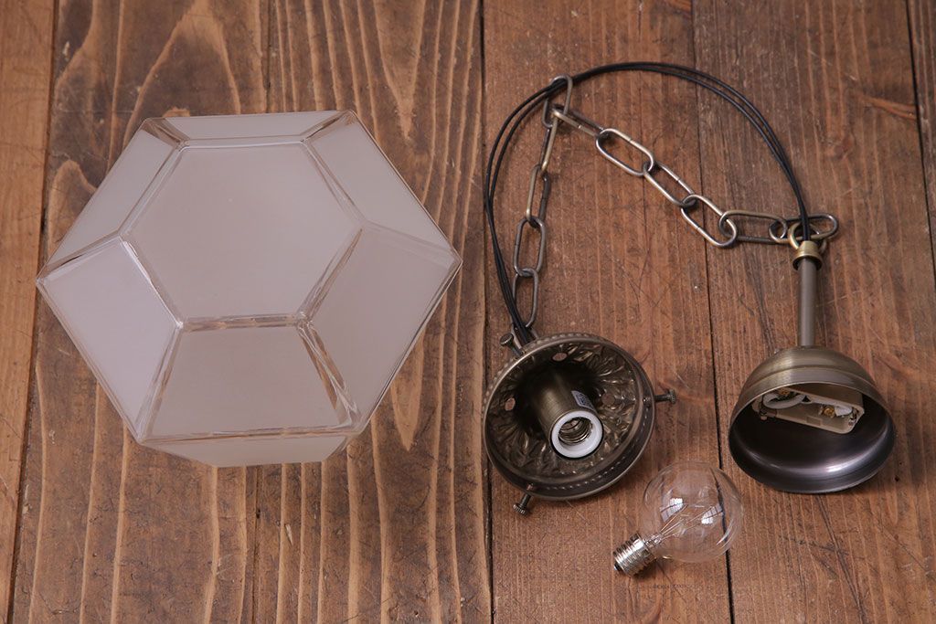 和製アンティーク　上品な雰囲気漂うシェード(天井照明、ペンダントライト)