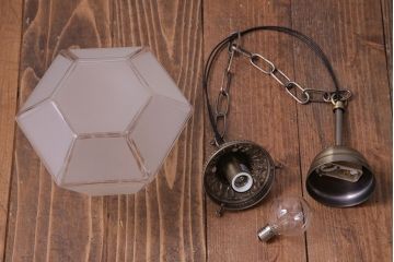 和製アンティーク　上品な雰囲気漂うシェード(天井照明、ペンダントライト)