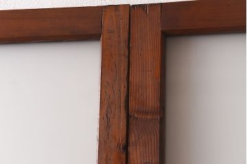 昭和レトロ　すりガラスと結霜ガラスを組み合わせたシンプルなガラス戸(引き戸、建具)4枚セット