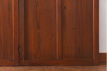 昭和レトロ　すりガラスと結霜ガラスを組み合わせたシンプルなガラス戸(引き戸、建具)4枚セット