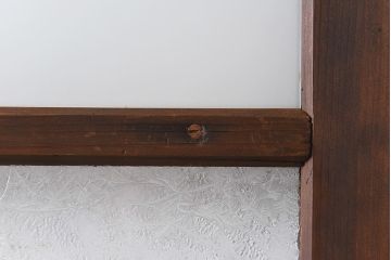 昭和レトロ　すりガラスと結霜ガラスを組み合わせたシンプルなガラス戸(引き戸、建具)4枚セット