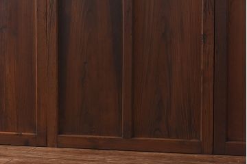昭和レトロ　すりガラスと結霜ガラスを組み合わせたシンプルなガラス戸(引き戸、建具)4枚セット
