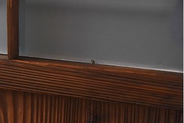 昭和期　落ち着いた和の雰囲気を感じられるガラス障子戸(格子戸、ガラス戸、引き戸、建具)4枚セット