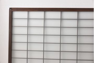 昭和期　落ち着いた和の雰囲気を感じられるガラス障子戸(格子戸、ガラス戸、引き戸、建具)4枚セット