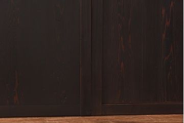 和製アンティーク　細い桟の格子が上品な帯戸(ガラス帯戸、引き戸、格子戸、建具)2枚セット