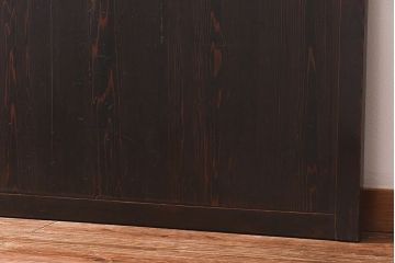 和製アンティーク　細い桟の格子が上品な帯戸(ガラス帯戸、引き戸、格子戸、建具)2枚セット