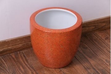 アンティーク雑貨　ノリタケ・則武(日陶)　オールドノリタケ　砂地橙色火鉢(鉢カバー)(3)