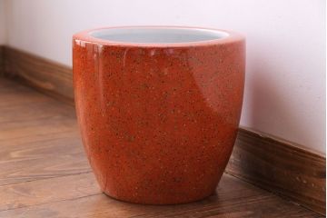アンティーク雑貨　ノリタケ・則武(日陶)　オールドノリタケ　砂地橙色火鉢(鉢カバー)(3)