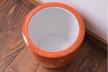 アンティーク雑貨　ノリタケ・則武(日陶)　オールドノリタケ　砂地橙色火鉢(鉢カバー)(3)