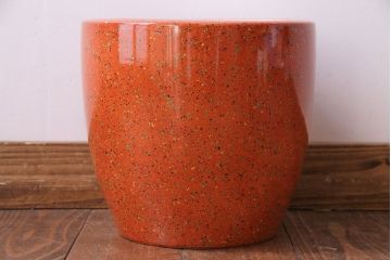 アンティーク雑貨　ノリタケ・則武(日陶)　オールドノリタケ　砂地橙色火鉢(鉢カバー)(3)