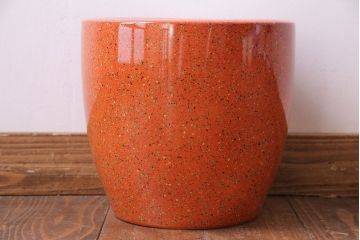 アンティーク雑貨　ノリタケ・則武(日陶)　オールドノリタケ　砂地橙色火鉢(鉢カバー)(3)