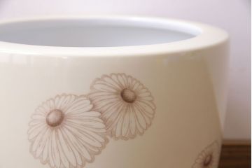 アンティーク雑貨　オールドノリタケ(日陶)　白菊文様　レトロな火鉢