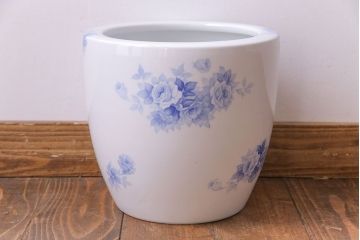 アンティーク雑貨　ノリタケ・則武(日陶)　オールドノリタケ　ブルーローズ　染付火鉢(鉢カバー)
