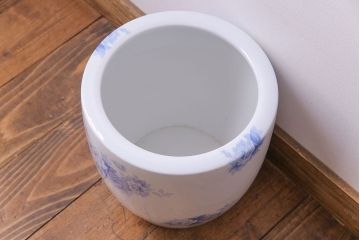 アンティーク雑貨　ノリタケ・則武(日陶)　オールドノリタケ　ブルーローズ　染付火鉢(鉢カバー)