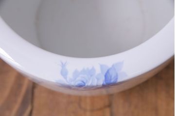 アンティーク雑貨　ノリタケ・則武(日陶)　オールドノリタケ　ブルーローズ　染付火鉢(鉢カバー)