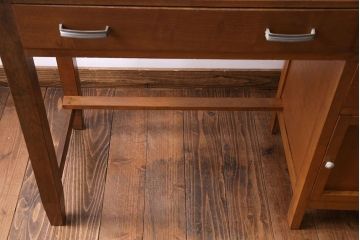 レトロ家具　昭和レトロ　スリムなサイズが使いやすい片袖デスク(平机、在宅ワーク、在宅用デスク、コンソールテーブル、サイドテーブル)(1)