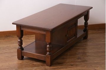 中古　old charm(オールドチャーム) オーク材　ロングテーブル(コーヒーテーブル、センターテーブル)