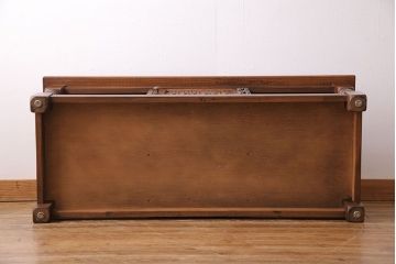 中古　old charm(オールドチャーム) オーク材　ロングテーブル(コーヒーテーブル、センターテーブル)