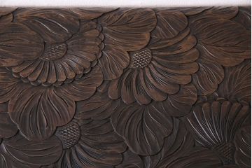中古　伝統工芸　日光彫りが細部まで施された飾り棚(違い棚)