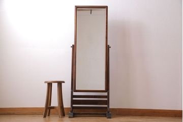 アンティーク雑貨　中古　北海道民芸家具　HM350　シックな大型ミラー(鏡・姿見)(1)