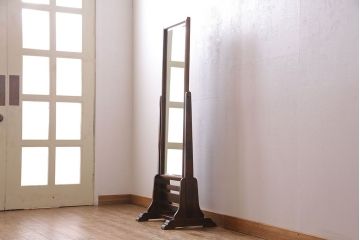 アンティーク雑貨　中古　北海道民芸家具　HM350　シックな大型ミラー(鏡・姿見)(1)