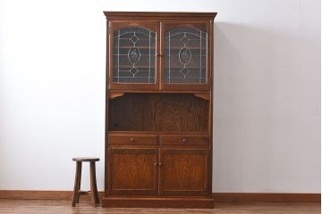 中古美品　三越Brugge(ブルージュ)シリーズ　キッチンキャビネット(食器棚、飾り棚、戸棚)(2)