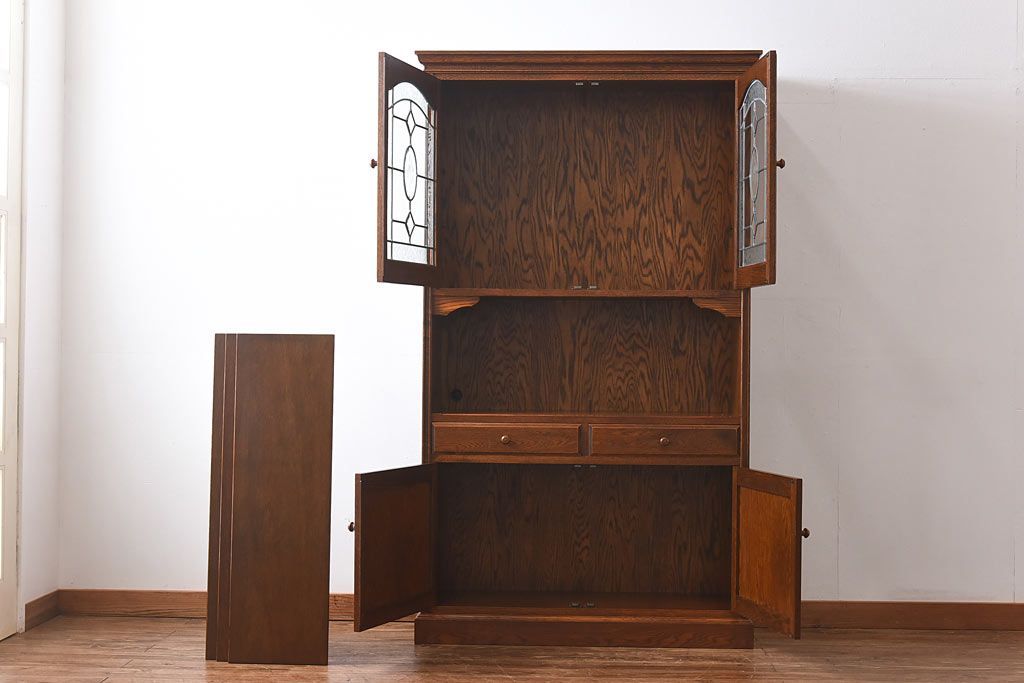 中古美品　三越Brugge(ブルージュ)シリーズ　キッチンキャビネット(食器棚、飾り棚、戸棚)(2)