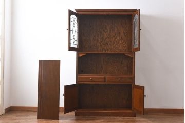 中古美品　三越Brugge(ブルージュ)シリーズ　キッチンキャビネット(食器棚、飾り棚、戸棚)(2)