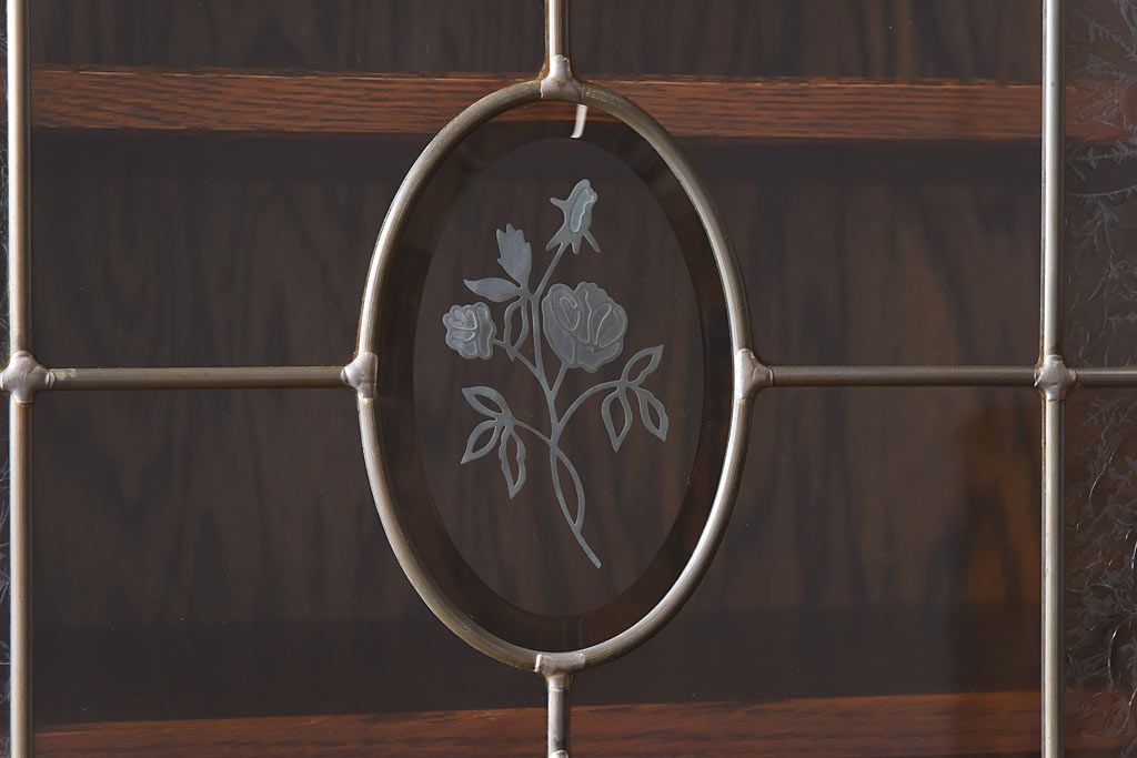 中古美品　三越Brugge(ブルージュ)シリーズ　キッチンキャビネット(食器棚、飾り棚、戸棚)(2)