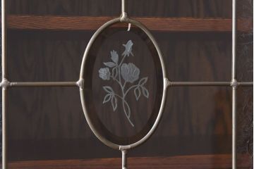 中古美品　三越Brugge(ブルージュ)シリーズ　キッチンキャビネット(食器棚、飾り棚、戸棚)(2)