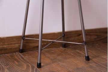 ラフジュ工房オリジナル　シンプルな細身の鉄脚が魅力の丸スツール(椅子、チェア)(3)