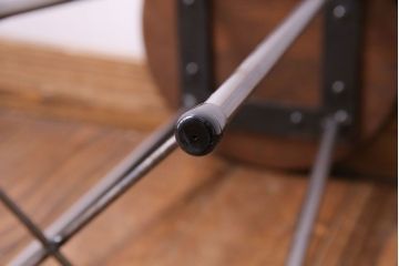 ラフジュ工房オリジナル　シンプルな細身の鉄脚が魅力の丸スツール(椅子、チェア)(3)