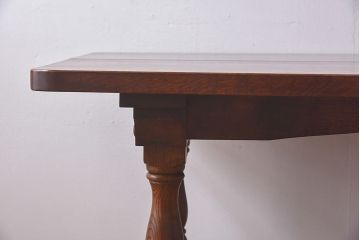 中古　ナラ材　上質なつくりのダイニングテーブル(作業台、作業テーブル)
